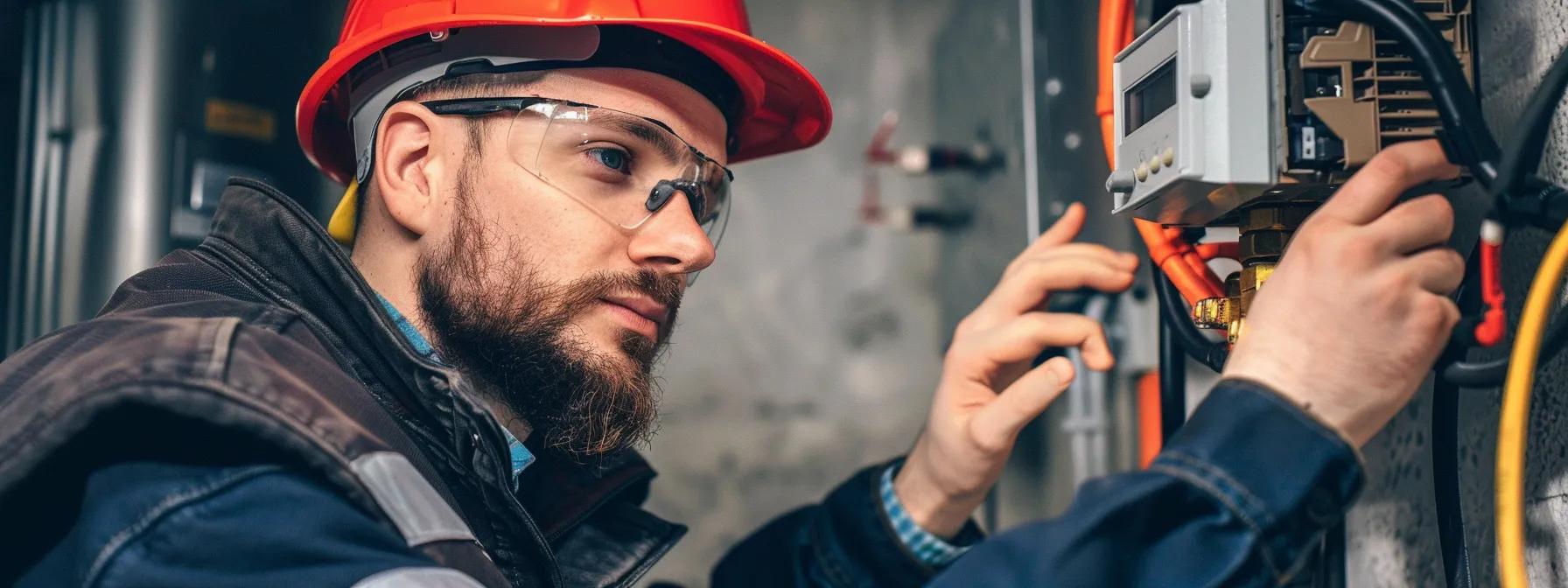hvac specialist working on heating system in winters