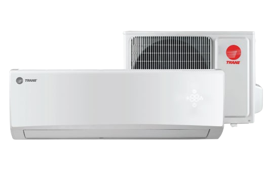 Trane ductless mini-split air conditioning unit showcasing indoor and outdoor components, emphasizing energy-efficient cooling solutions for homes in Suwanee, GA.