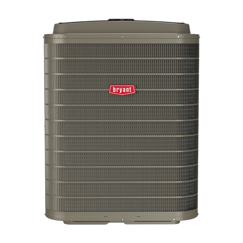 Bryant air-source heat pump unit, showcasing energy-efficient heating and cooling capabilities, relevant to home heating solutions in Suwanee, GA.