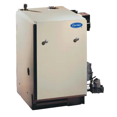Gas-fired boiler by Carrier, designed for efficient heating and maintenance, suitable for residential comfort solutions in Loganville, GA.