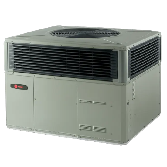 Trane hybrid heating system unit designed for energy-efficient homes, illustrating reliable heating and cooling performance essential for HVAC repair services.
